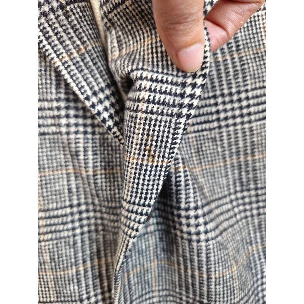 Jos A Bank Camel Hair Sport Coat Mens Blazer Gray Plaid Two Button Tweed Jacket